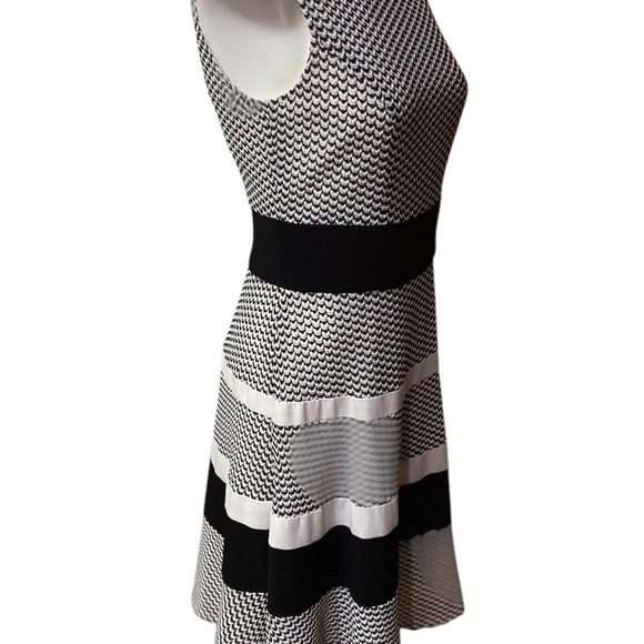 Anne Klein Black and White Sleeveless A-Line Midi Dress Size 4 - Picture 3 of 5
